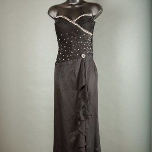 Flirt Maggie Long Prom Dress Rhinestones Size 2